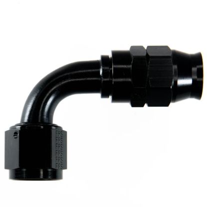 Hose Fitting #12 90 Deg PTFE Black