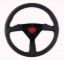 Steering Wheel 13.75in Wrapped w/Red