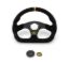 Super Quadro Steering Wheel Black Spokes Suede