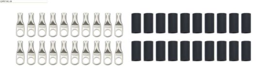 Ring Terminals 5/16in 6 Ga w/Heat Shrink 20pk