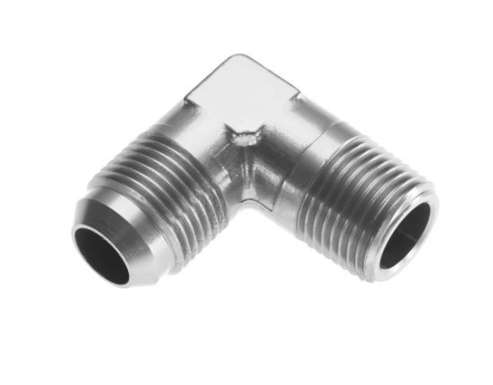 4AN 90Deg Male Adapter to 1/8in NPT Male Clear