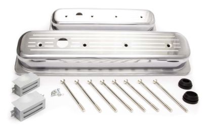 SBC Alum Short Center Bolt V/C Milled Polished