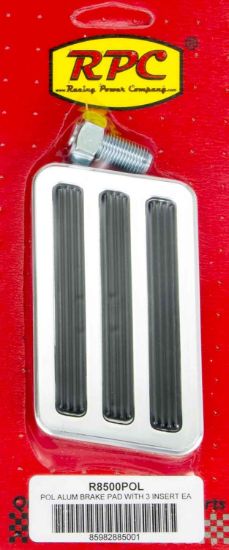 Brake Pad Polished with Rubber Inserts