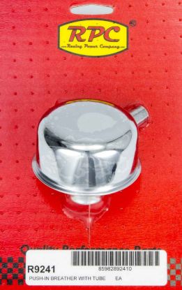 Chrome Push In Breather w/Tube 2-3/4in Dia 3/4NK