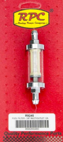 3/8in Chrome/Clear Fuel Filter