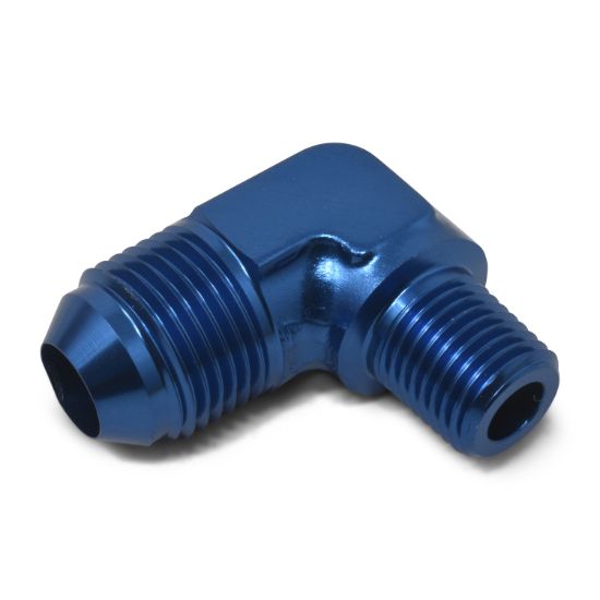 8AN 90Deg to 3/8NPT Blue