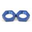 4AN Bulkhead Nuts Blue 2/pkg