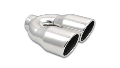 Dual 3.5in Round Stainless Steel Tips