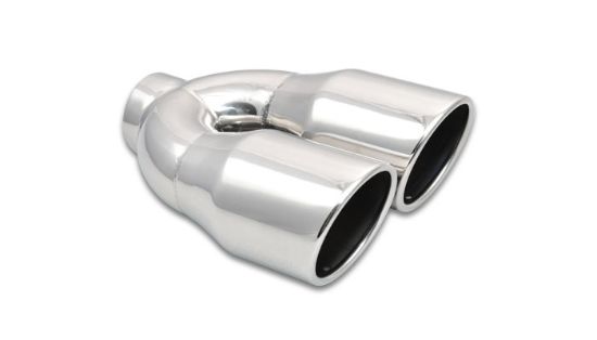 Dual 3.5in Round Stainless Steel Tips