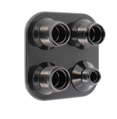 4 Way Square Bulkhead #8 and #10 O-Ring