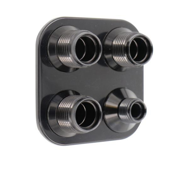 4 Way Square Bulkhead #8 and #10 O-Ring