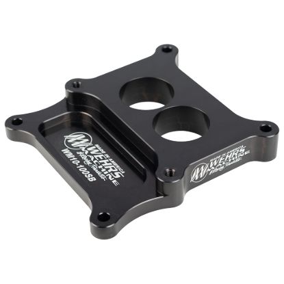 Carb Adapter 2bbl to 4bb 1in Thk w/Straigh Bores