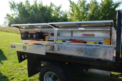 Picture of Unique Truck Accessories Truck Bed Side Rail Tool Box - TB400-96D-BD