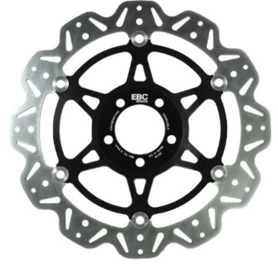 EBC FRONT FLOATING 381MM/15" OS VEE ROTOR WITH BLACK HUB 6MM