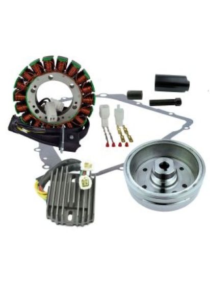 RMSTATOR FLYWHEEL + PULLER STATOR REG REC CRANKCASE COVER GASK