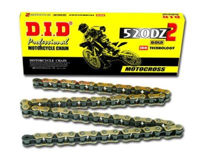 D.I.D NON-SEALED CHAIN 520DZ2 SDH GOLD & BLK 100FT