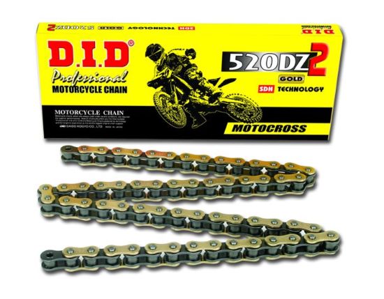 D.I.D NON-SEALED CHAIN 520DZ2 GOLD & BLACK 114RB