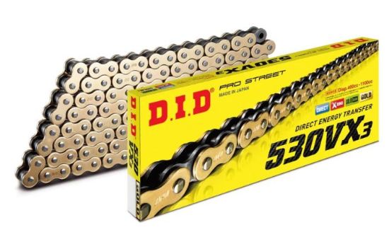 D.I.D X-RING CHAIN 530VX3 GOLD & BLACK 114ZB