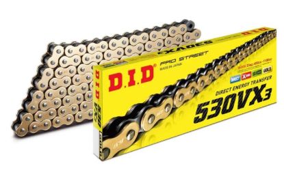 D.I.D X-RING CHAIN 530VX3 GOLD & BLACK 122ZB