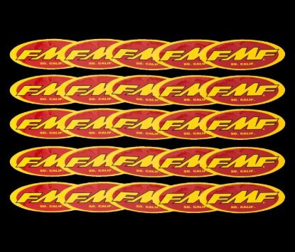 FMF 5" OVAL STICKER (YEL/RED) (25 PACK)