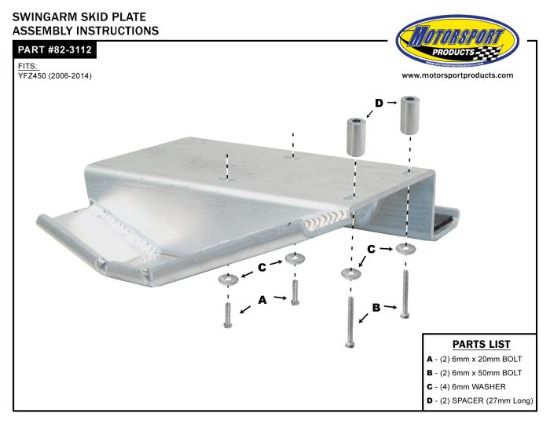 SKIDPLATE SWINGARM RAPTOR660