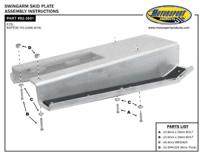 SKIDPLATE SWINGARM KFX450R