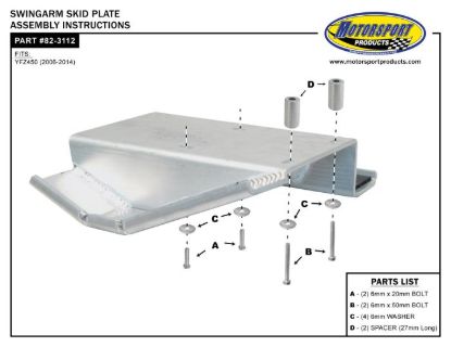 SKIDPLATE SWINGARM YFZ450