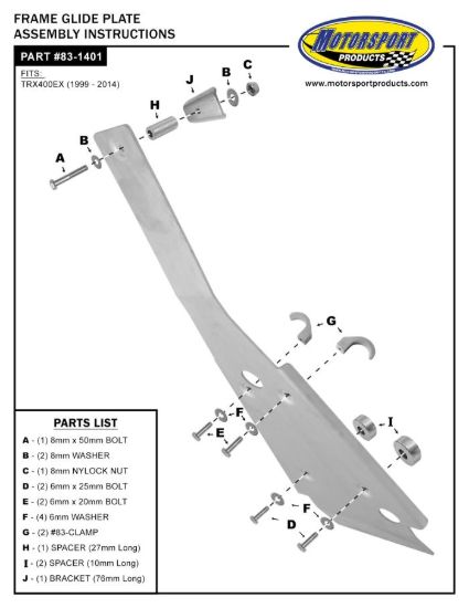 SKIDPLATE CHASSIS TRX400EX