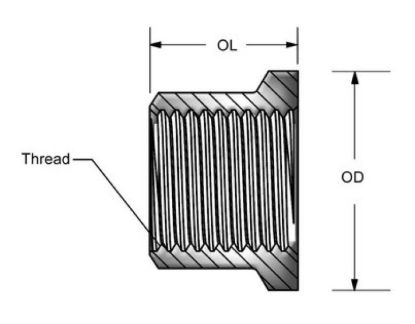 KPMI NUT (CYLINDER STUD) HT STEEL M10 X 1.25