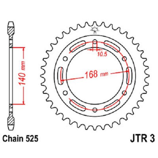 JT SPROCKET R 47 TOOTH