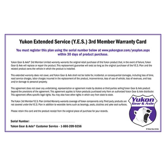 Picture of Yukon Gear and Axle Extended Service Agreement - YES3RD