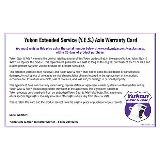 Picture of Yukon Gear and Axle Extended Service Agreement - YESAXLE
