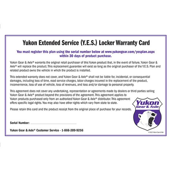 Picture of Yukon Gear and Axle Extended Service Agreement - YESLOCKER