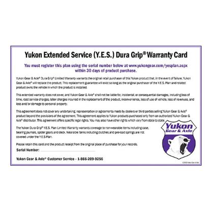 Picture of Yukon Gear and Axle Extended Service Agreement - YESPOSI