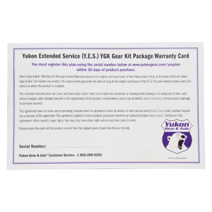 Picture of Yukon Gear and Axle Extended Service Agreement - YESYGK