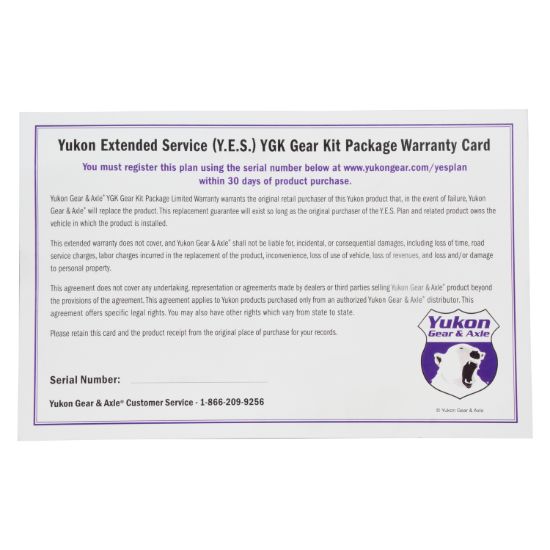 Picture of Yukon Gear and Axle Extended Service Agreement - YESYGK