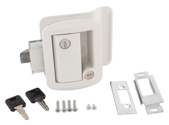 AP PRODUCTS METAL TT LOCK W/KEYS WHT - 013571