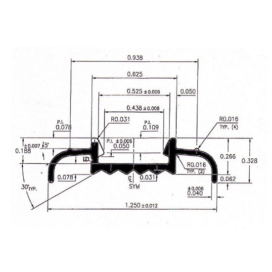 AP PRODUCTS MOLDING TRIM BLK 16' EA - 0215640216