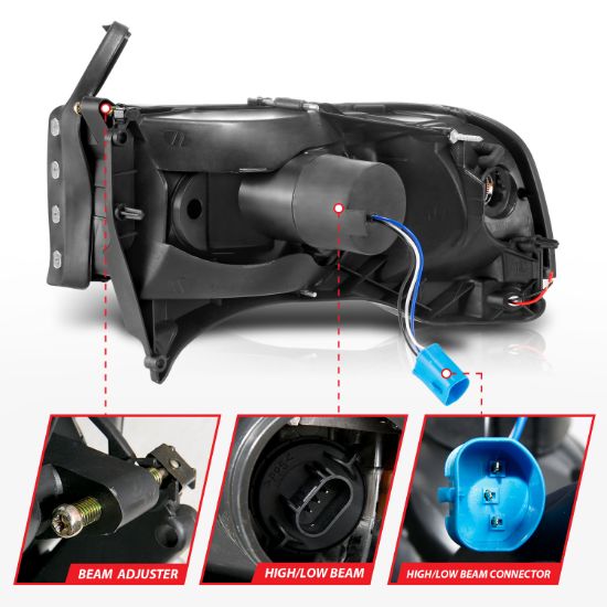 ANZO LED CRYSTAL HEADLIGHT; W/ LIGHT BAR - 111555