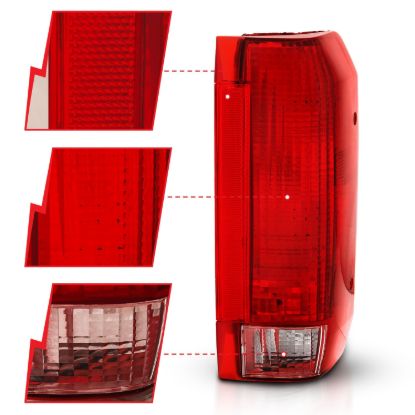 ANZO TAIL LIGHT ASSEMBLY; RED/CLEAR LENS - 311306