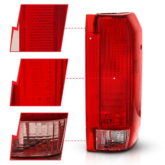 ANZO TAIL LIGHT ASSEMBLY; RED/CLEAR LENS - 311306