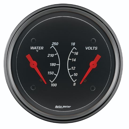 AUTO METER BLACK 3 3/8 WATER/VOLT - 1430