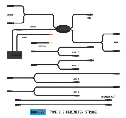 ARC LIGHTING STROBELINK WIRING HARNESS - BB8KB08