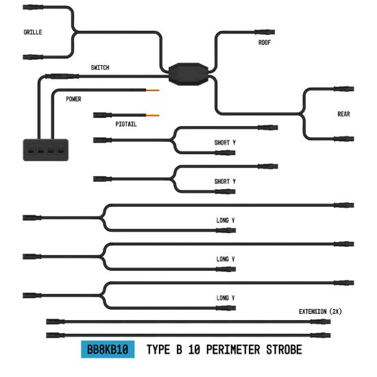 ARC LIGHTING STROBELINK WIRING HARNESS - BB8KB10