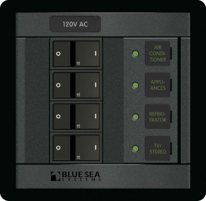 BLUE SEA PANEL 360 120VAC 4POS FR - 1210BSS