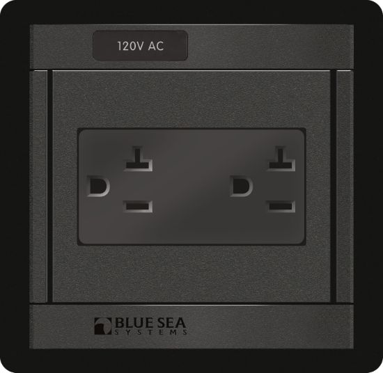 BLUE SEA PANEL 360 120VAC DUAL OUTLET - 1479BSS