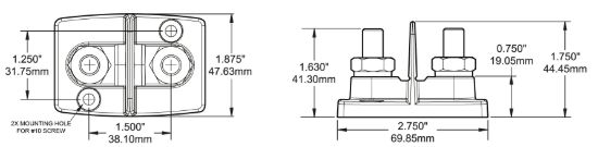 BLUE SEA POWERPOST DUAL 2 X 3/8IN STUDS W/ I - 2017BSS