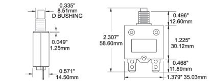 BLUE SEA CIRCUIT BREAKER PUSH BUTTON ST 10A - 2132BSS