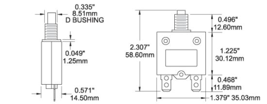 BLUE SEA CIRCUIT BREAKER PUSH BUTTON ST 10A - 2132BSS