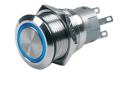 BEP PUSH BUT SW ON/OF 12V BLUE LED - 0511000300